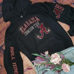 New Womens Alabama Crimson Tide Rhinestone Hoodie